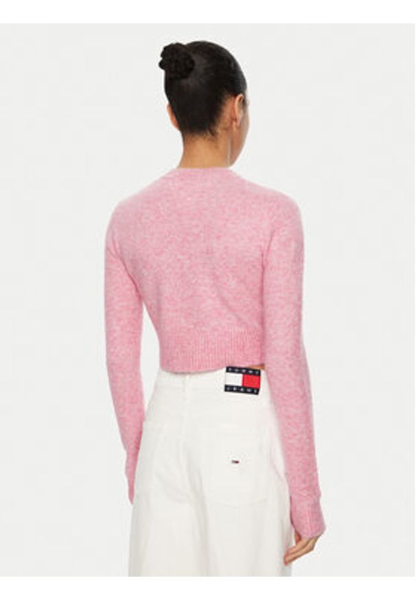 Tommy Jeans Sweter DW0DW19895 Różowy Regular Fit. Kolor: różowy. Materiał: syntetyk
