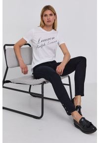 Lauren Ralph Lauren T-shirt damski kolor biały. Okazja: na co dzień. Kolor: biały. Materiał: dzianina. Wzór: nadruk. Styl: casual #2