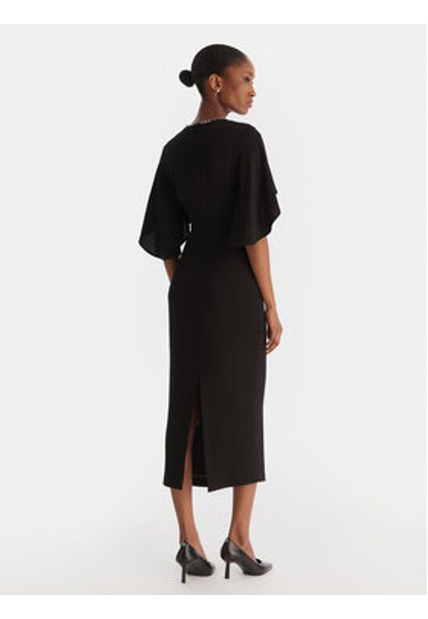 Pinko - PINKO Sukienka koktajlowa Scopone Abito 105583 A2Q2 Czarny Regular Fit. Kolor: czarny. Materiał: wiskoza. Styl: wizytowy