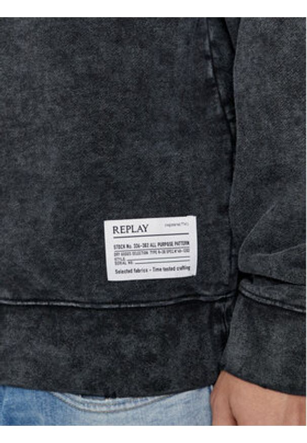 Replay Bluza M6829.000.23688M Czarny Regular Fit. Kolor: czarny. Materiał: bawełna