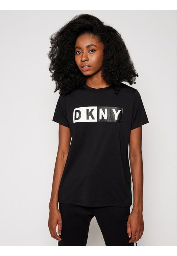 DKNY Sport T-Shirt DP8T5894 Czarny Regular Fit. Kolor: czarny. Materiał: bawełna. Styl: sportowy