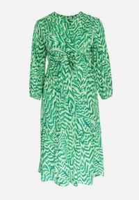 Born2be - Zielona Kopertowa Sukienka Maxi z Wiązanym Paskiem Aprlia. Kolor: zielony. Materiał: materiał, tkanina, wiskoza. Typ sukienki: kopertowe. Długość: maxi #6