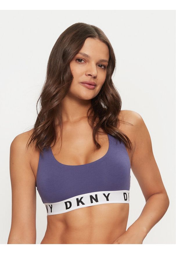 DKNY Biustonosz top DK4519 Niebieski. Kolor: niebieski. Materiał: bawełna