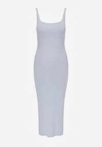 Born2be - Niebieska Gładka Sukienka z Wiskozy o Dopasowanym Kroju na Ramiączkach Daphitia. Okazja: do pracy, na co dzień. Kolor: niebieski. Materiał: wiskoza. Długość rękawa: na ramiączkach. Wzór: gładki. Typ sukienki: proste, dopasowane. Styl: elegancki, casual #5