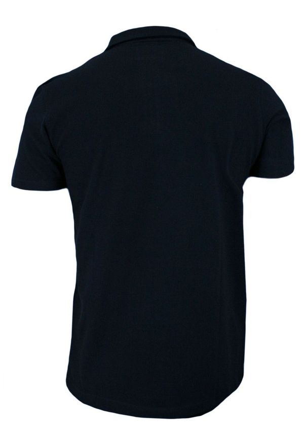Niebieski t-shirt Chiao z krótkim rękawem, ze stójką, krótki