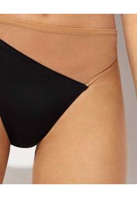 NORMA KAMALI - Dół od bikini z siatką. Stan: podwyższony. Kolor: czarny. Materiał: materiał #3