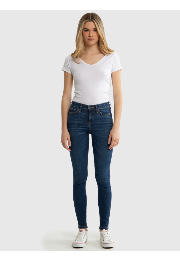 Big-Star - Jeansy damskie z wysokim stanem niebieskie Lorena High Waist 364. Okazja: na co dzień. Stan: podwyższony. Kolor: niebieski. Styl: casual, klasyczny