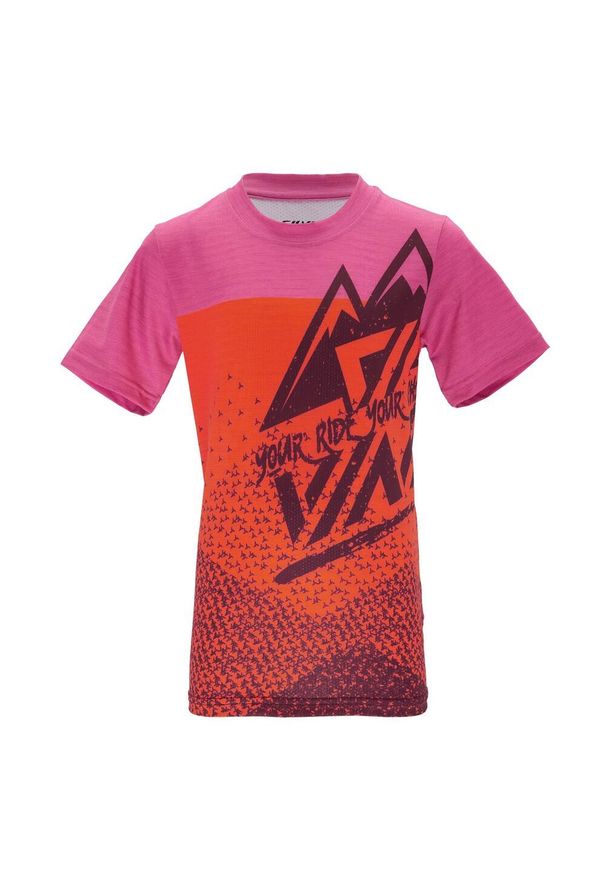 Koszulka rowerowa dziecięca Silvini Jersey Denni CD2283. Kolor: różowy, pomarańczowy, wielokolorowy. Materiał: jersey