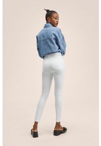 mango - Mango jeansy Anne damskie high waist. Stan: podwyższony. Kolor: biały #6