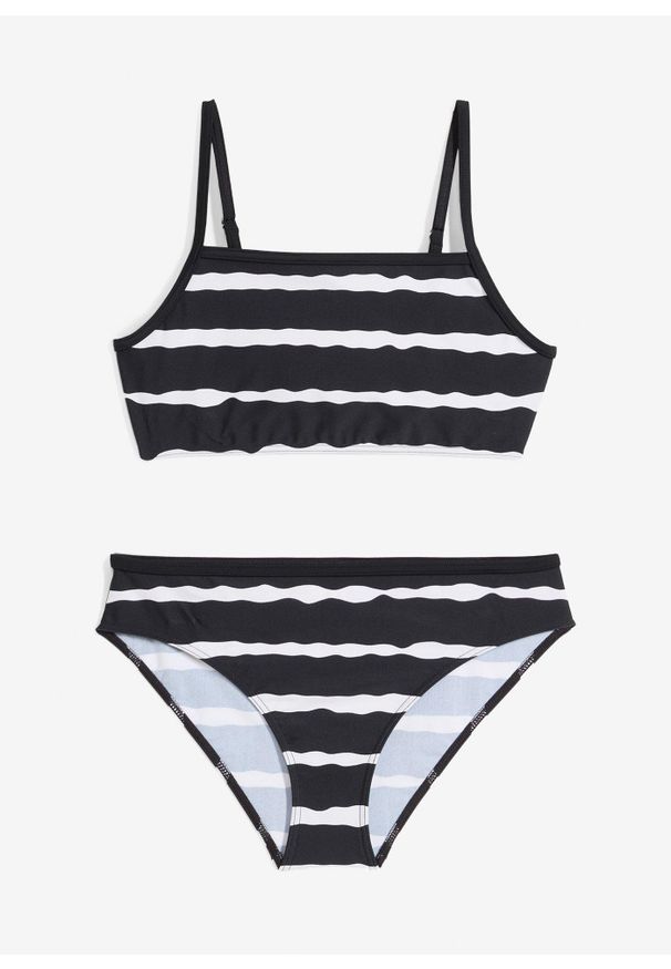 bonprix - Bikini (zestaw 2 cz.). Kolor: czarny. Wzór: paski