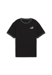 Puma - Młodzieżowa koszulka Essentials ze zwierzęcym wzorem o luźnym kroju PUMA Black. Kolor: czarny. Wzór: motyw zwierzęcy. Sport: joga i pilates