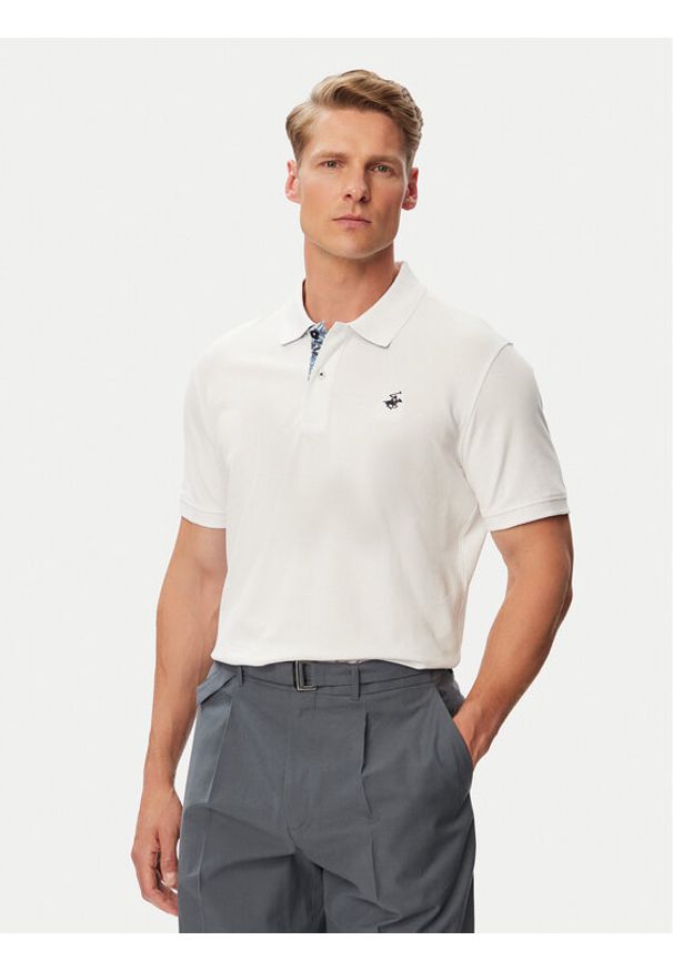 Beverly Hills Polo Club Polo P-SS26M-P450106 Biały Regular Fit. Typ kołnierza: polo. Kolor: biały. Materiał: bawełna