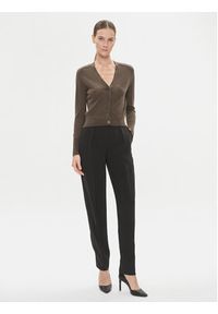 Calvin Klein Kardigan K20K205778 Brązowy Slim Fit. Kolor: brązowy. Materiał: wełna