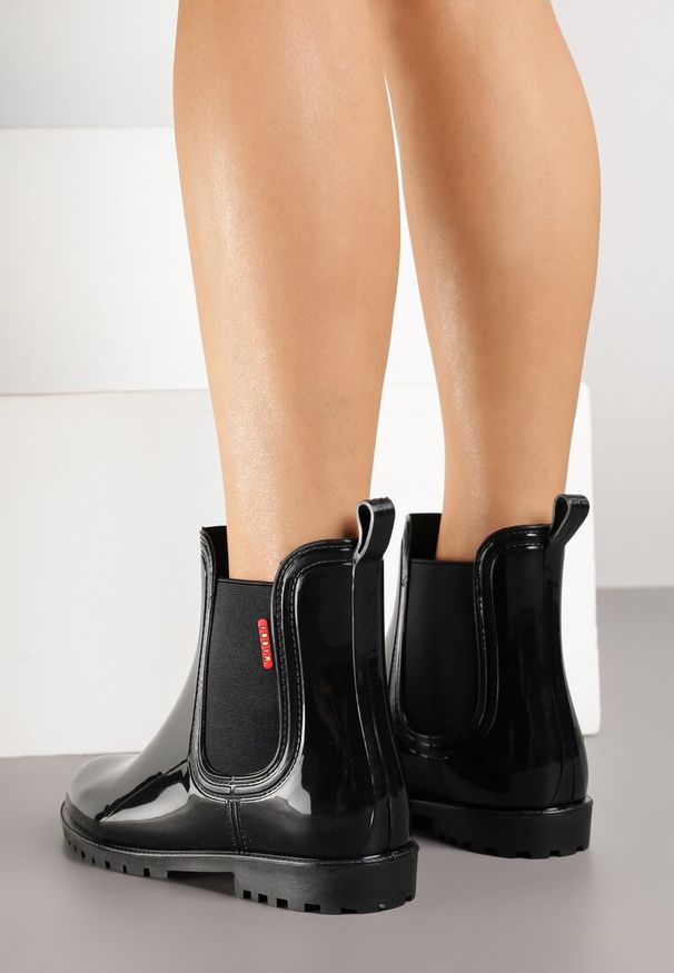 Born2be - Czarne Kalosze w Stylu Sztybletów Nolevia. Okazja: na co dzień. Kolor: czarny. Styl: casual