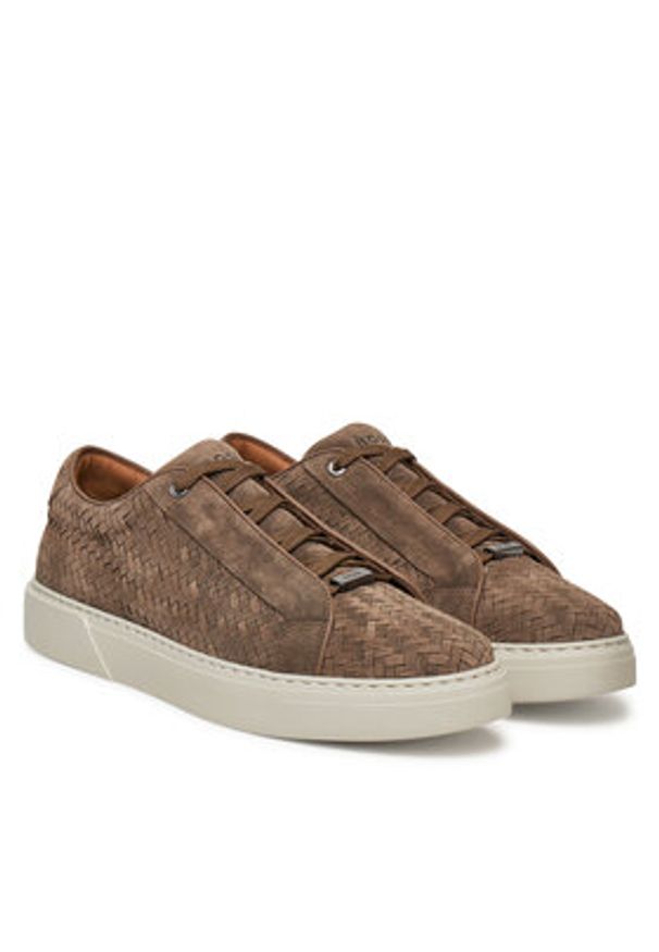 BOSS Sneakersy Gary 50538983 Beżowy. Kolor: beżowy. Materiał: zamsz, skóra