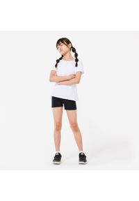 DOMYOS - Spodenki sportowe dla dzieci Domyos. Kolor: czarny. Materiał: bawełna, materiał, elastan. Styl: sportowy