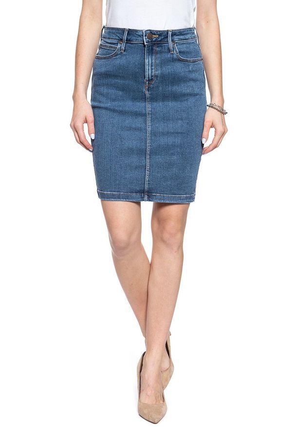 Lee - LEE PENCIL SKIRT CLEAN PLAY L38GKJZH 112108176. Materiał: jeans. Wzór: jednolity