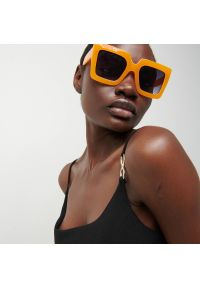 Reserved - Okulary z kontrastową lamówką - Pomarańczowy. Kolor: pomarańczowy