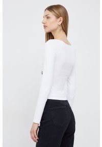 Calvin Klein Jeans longsleeve damska kolor biały. Kolor: biały. Materiał: materiał. Długość rękawa: długi rękaw #4