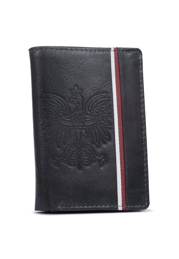 Inny - Portfel skórzany patriotyczny N4A-H-BL czarny. Kolor: czarny. Materiał: skóra