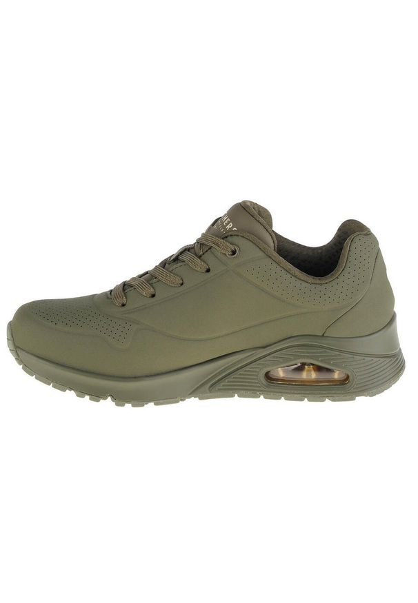 skechers - Buty do chodzenia damskie Skechers Unostand ON Air. Zapięcie: sznurówki. Kolor: zielony. Materiał: materiał, syntetyk, tkanina. Szerokość cholewki: normalna. Sport: turystyka piesza