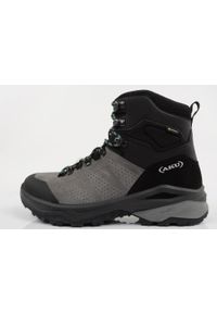Buty sportowe trekkingowe męskie Aku Adapta Gore-tex na szlak w góry. Kolor: czarny, szary, wielokolorowy. Materiał: skóra, materiał. Szerokość cholewki: normalna. Technologia: Gore-Tex. Sport: wspinaczka
