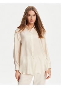 Marella Koszula Alec 2513111015 Écru Regular Fit. Materiał: jedwab, satyna