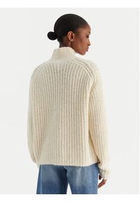 Calvin Klein Jeans Golf Brushed Wool Ls LV044D361G Biały Regular Fit. Typ kołnierza: golf. Kolor: biały. Materiał: syntetyk #3