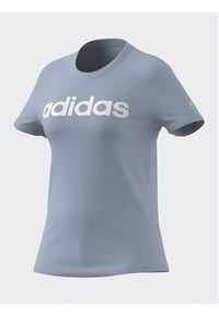 Adidas - adidas T-Shirt Essentials Slim Logo T-Shirt IM2832 Błękitny Slim Fit. Kolor: niebieski. Materiał: bawełna #4