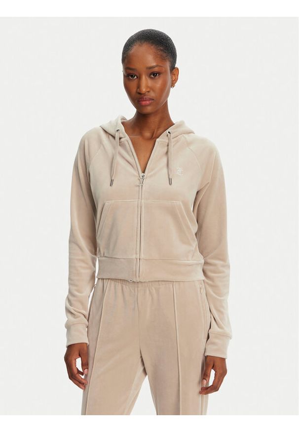 Juicy Couture Bluza Madison JCWA122001 Beżowy Slim Fit. Kolor: beżowy. Materiał: syntetyk