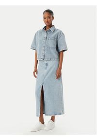 Hugo - HUGO Spódnica jeansowa Gatje_4 50568239 Błękitny Regular Fit. Kolor: niebieski. Materiał: bawełna #4