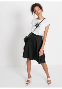 bonprix - Spódnica z miękkiego materiału scuba. Kolor: czarny. Materiał: materiał #2