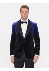 BOSS - Boss Marynarka Hutson 50502673 Granatowy Slim Fit. Kolor: niebieski. Materiał: bawełna