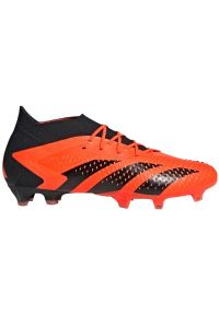 Adidas - Buty piłkarskie adidas Predator Accuracy.1 Fg GW4572 pomarańczowe. Zapięcie: sznurówki. Kolor: pomarańczowy. Materiał: materiał, syntetyk, guma. Szerokość cholewki: normalna. Sport: piłka nożna
