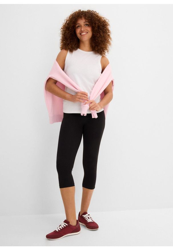 bonprix - Legginsy rybaczki (2 pary w opak.). Okazja: na co dzień. Kolor: czarny. Styl: casual