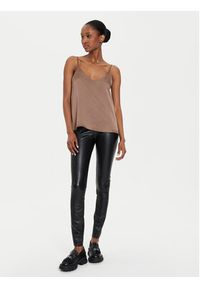 Wolford Legginsy Edie 19298 Czarny Slim Fit. Kolor: czarny. Materiał: skóra