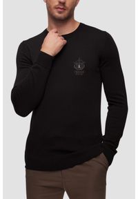 Aeronautica Militare - AERONAUTICA MILITARE Czarny męski sweter Crew Neck, Rozmiar XL. Kolor: czarny