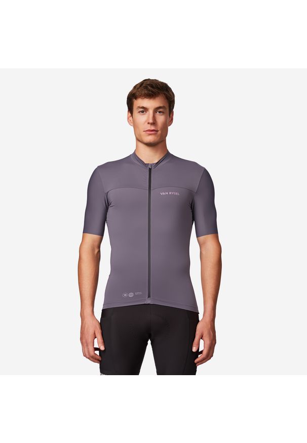 VAN RYSEL - Koszulka rowerowa szosowa męska Van Rysel EDR 2. Kolor: fioletowy. Materiał: poliester, materiał, elastan. Sport: kolarstwo, wspinaczka