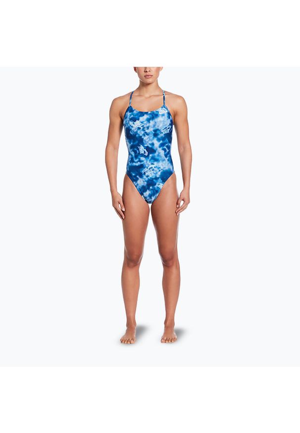 Strój pływacki jednoczęściowy damski Nike Hydrastrong Cutout. Kolor: niebieski