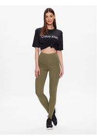 Calvin Klein Performance Legginsy 00GWS3L602 Khaki Slim Fit. Kolor: brązowy. Materiał: syntetyk #4