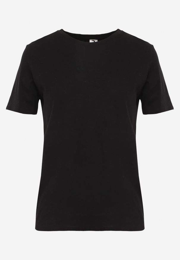 Renee - Czarny T-shirt z Krótkim Rękawem z Gładkiej Bawełny Jaellora. Kolor: czarny. Materiał: bawełna. Długość rękawa: krótki rękaw. Długość: krótkie. Wzór: gładki. Styl: elegancki, klasyczny