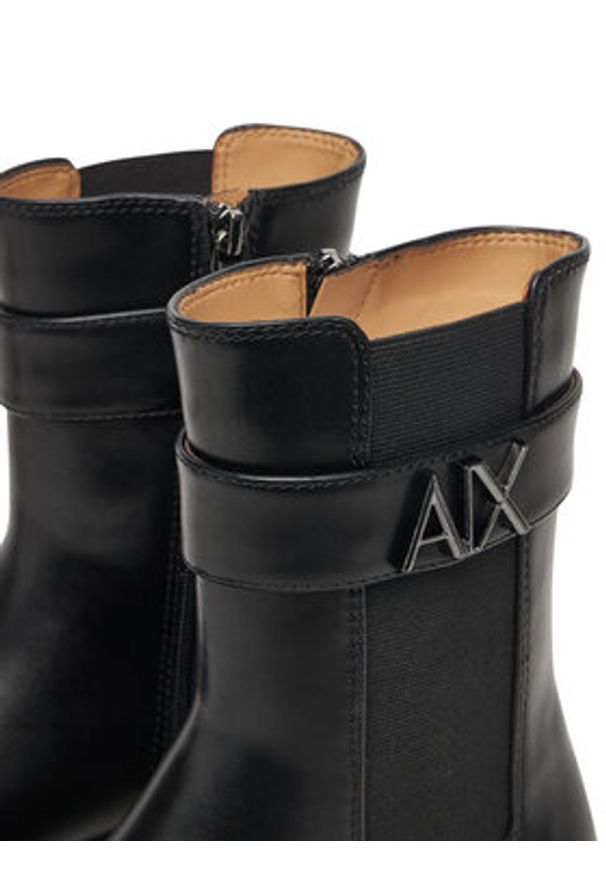 Armani Exchange Botki XW001634 AF17474 UC001 Czarny. Kolor: czarny. Materiał: skóra