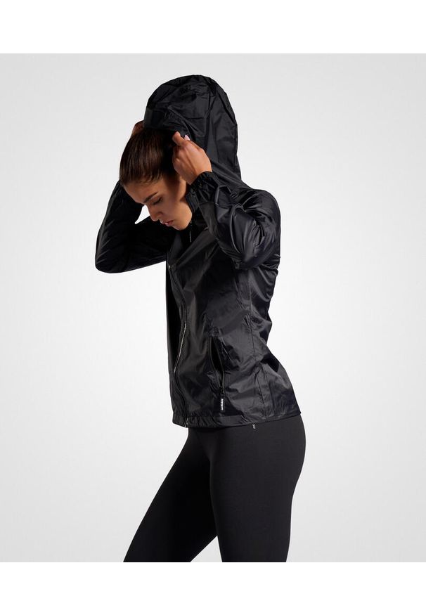 NORDICDOTS - Kurka wiatówka damska. Kolor: czarny. Materiał: nylon. Sezon: zima. Sport: bieganie