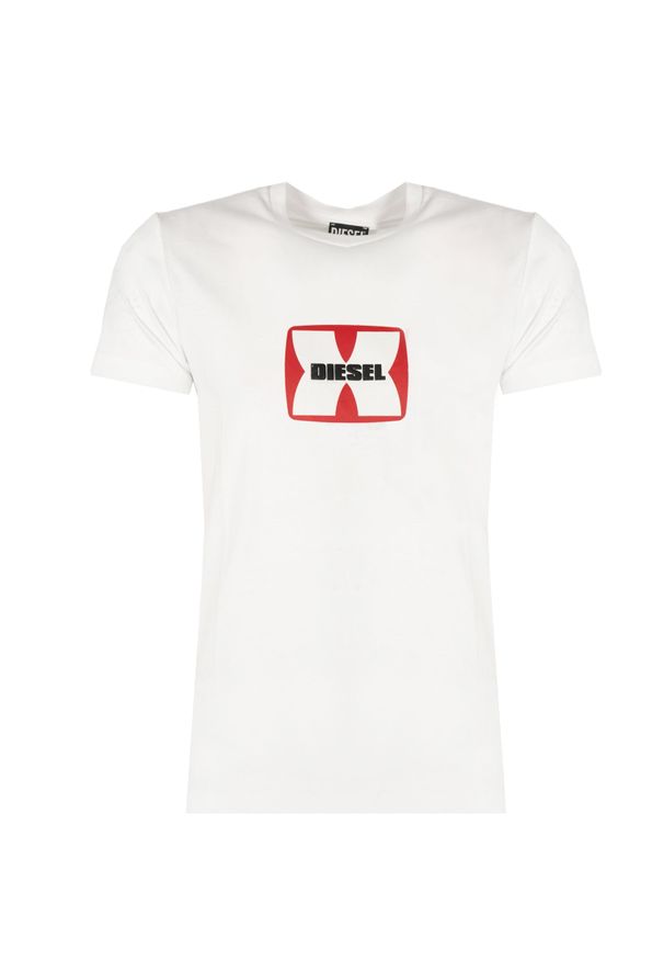 Diesel T-Shirt "T-Diegor" | A03848-0GRAI-100 | Mężczyzna | Biały. Okazja: na co dzień. Kolor: biały. Materiał: bawełna. Wzór: nadruk. Styl: casual