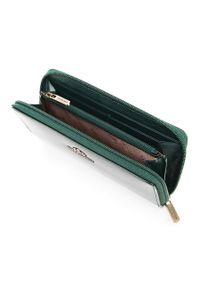 Wittchen - Damski portfel ze skóry lakierowany na suwak ciemny zielony. Kolor: zielony. Materiał: skóra, lakier. Wzór: aplikacja #5