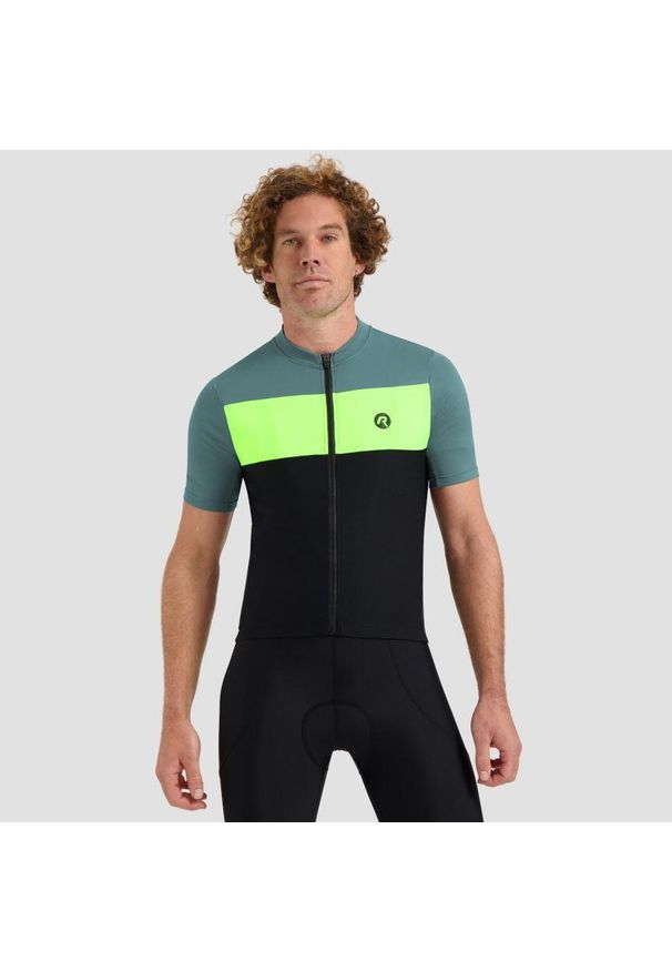 ROGELLI - Koszulka rowerowa męska Rogelli Core Block. Kolor: czarny. Sport: kolarstwo