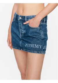 Tommy Jeans Spódnica jeansowa Micro DW0DW14834 Granatowy Regular Fit. Kolor: niebieski. Materiał: bawełna