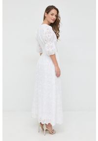 IVY & OAK - Ivy Oak sukienka Marie kolor biały maxi rozkloszowana. Kolor: biały. Materiał: bawełna, poliester. Typ sukienki: rozkloszowane. Długość: maxi #6