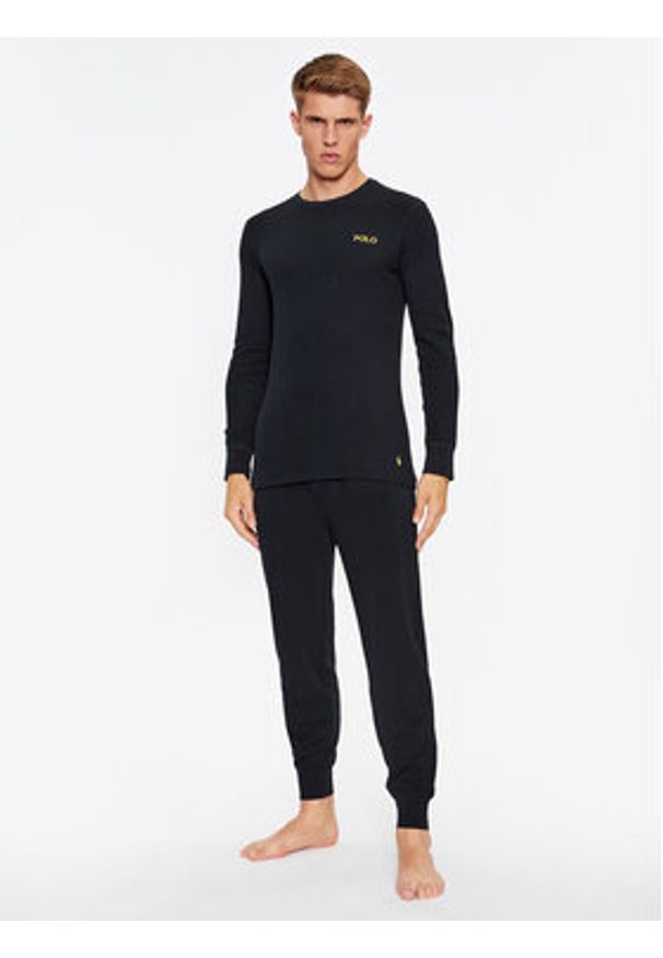 Polo Ralph Lauren Koszulka piżamowa 714899615004 Czarny Slim Fit. Kolor: czarny. Materiał: syntetyk, bawełna