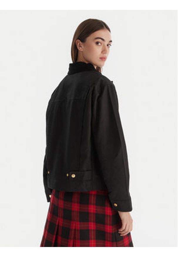 Hunter Kurtka przejściowa Leith HARW0065251 Czarny Oversize. Kolor: czarny. Materiał: bawełna